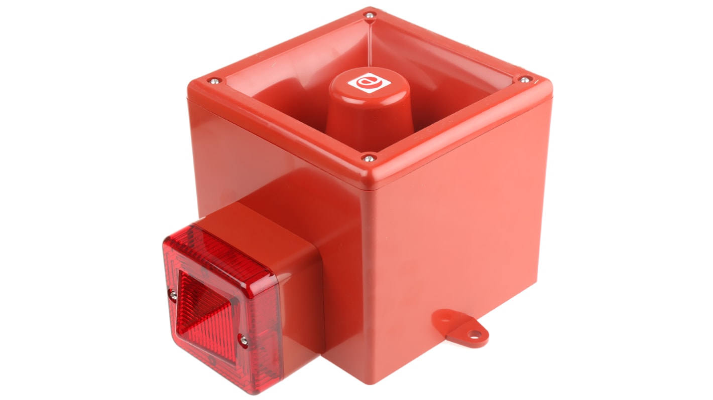 e2s AL112N Series Red Sounder Beacon, 115 V ac, Surface Mount, 119dB at 1 Metre