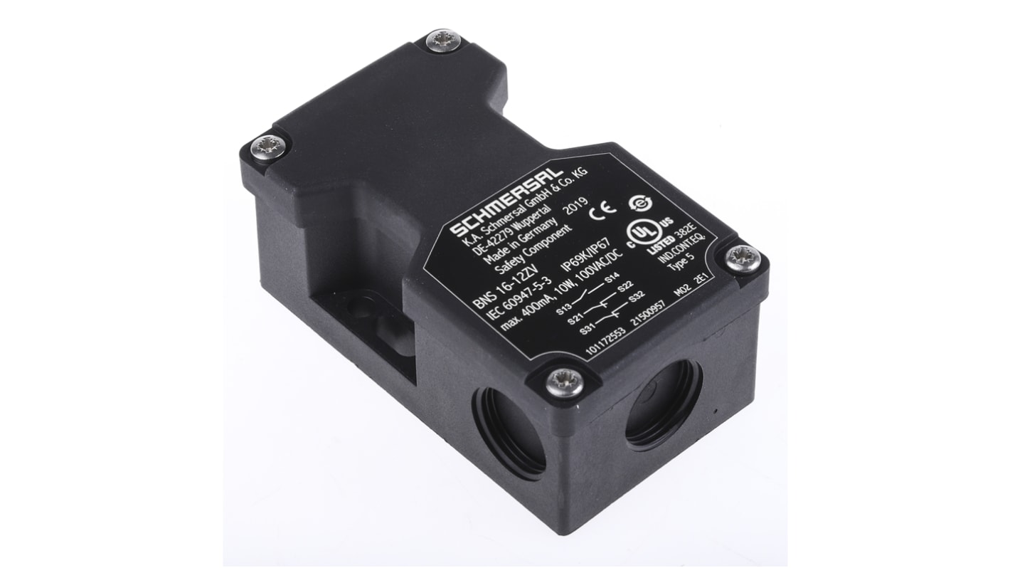 Schmersal BNS16 Series Magnetic Safety Switch, 100V ac/dc, Plastic Housing, 2NO/NC, M20