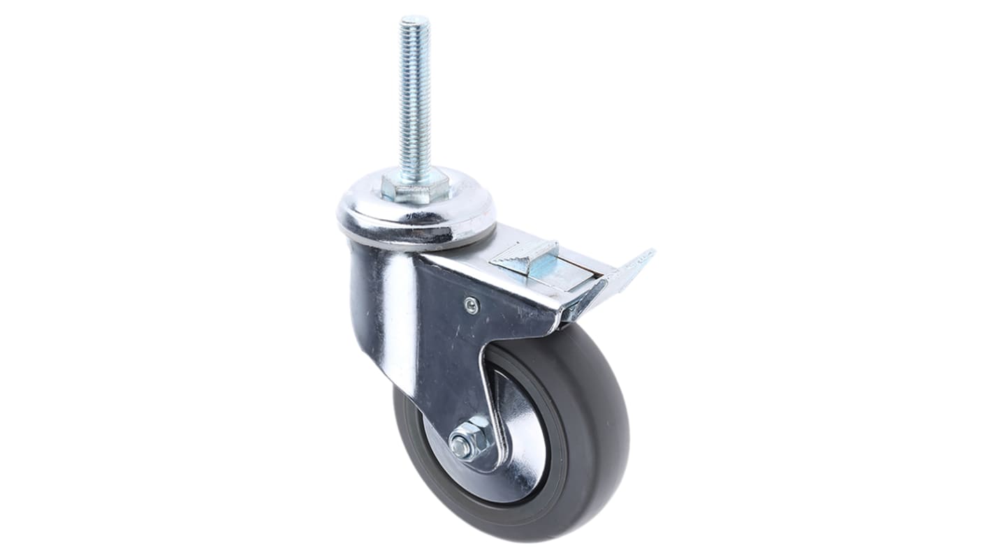 Roulette industrielle Pivotant avec frein Guitel Hervieu, Acier chromé, Ø 100mm, 80kg
