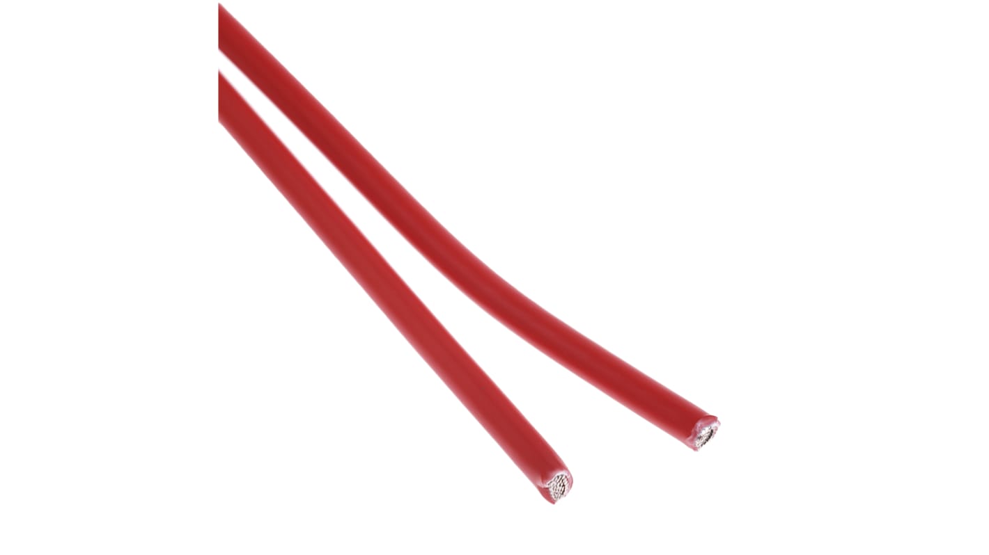 TE Connectivity Einzeladerleitung 2,5 mm², 13 AWG 100m Rot LSZH isoliert Ø 2.55mm 37/0,29 mm Litzen