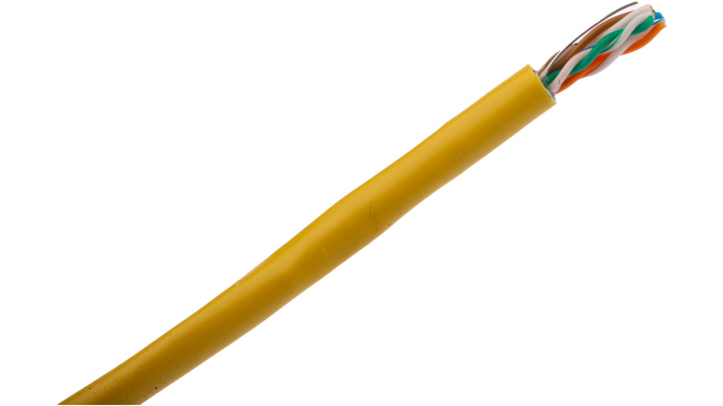 Cable Ethernet Cat5e F/UTP Molex Premise Networks de color Amarillo, long. 305m, funda de PVC