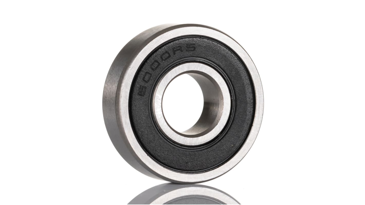 RS PRO 6000-2RS Single Row Deep Groove Ball Bearing- Both Sides Sealed 10mm I.D, 26mm O.D