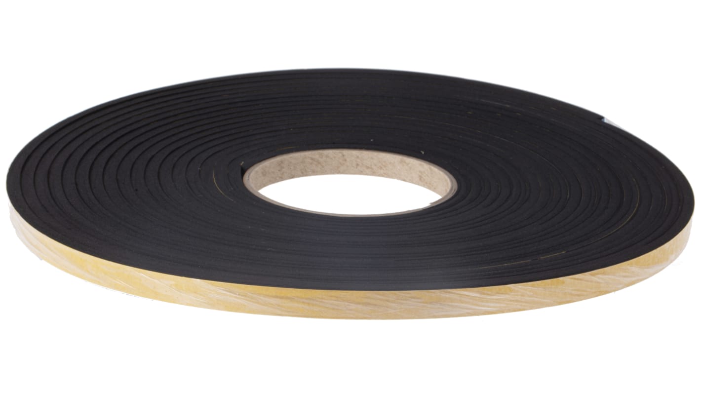 RS PRO Black Foam Tape, 10mm x 10m, 5mm Thick