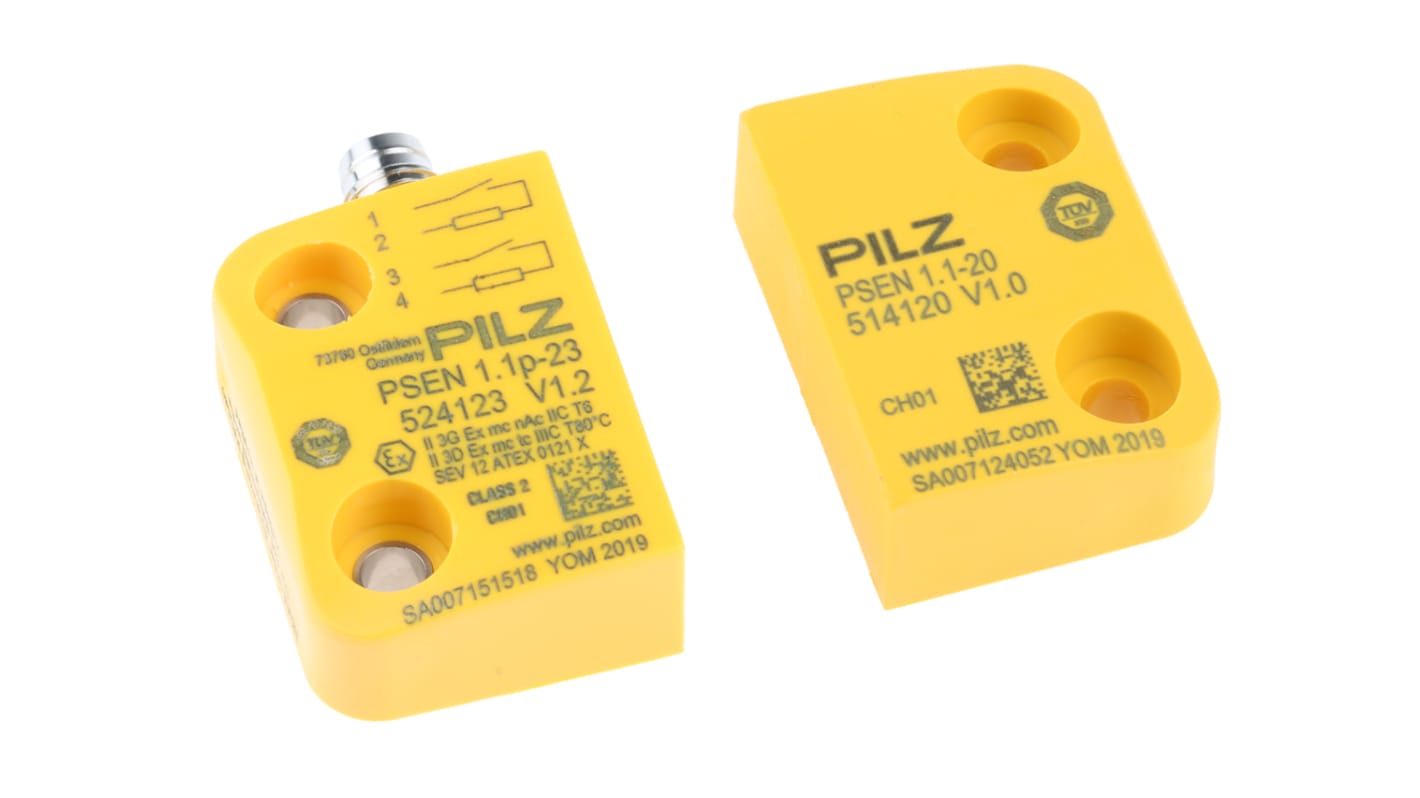 Pilz PSENmag Series Magnetic Non-Contact Safety Switch, 24V dc, Plastic Housing, 2NO, M8