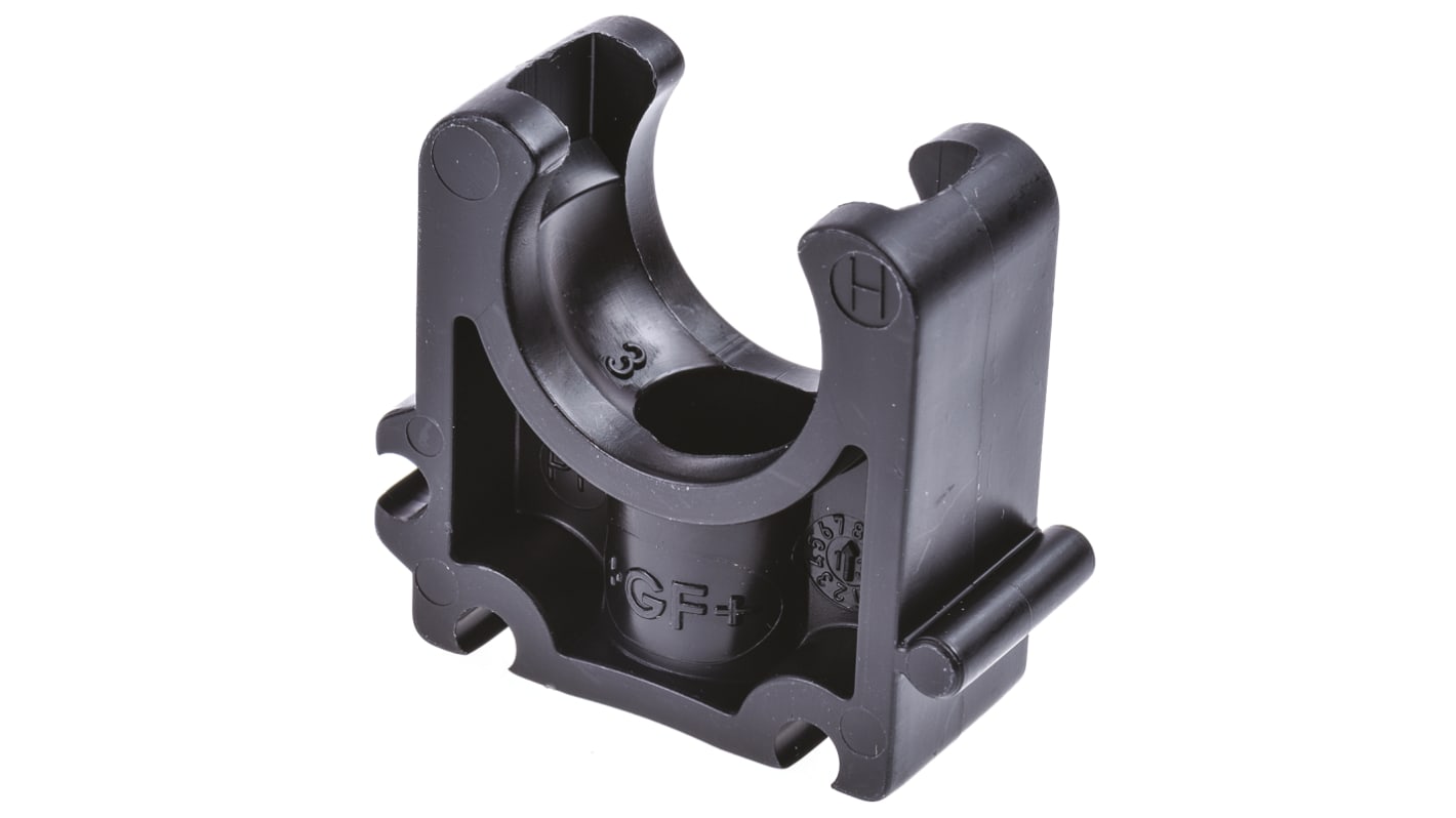 Georg Fischer PP Black Pipe Clamp, 0.63in x 1.42in x 1.06in, 0.24in