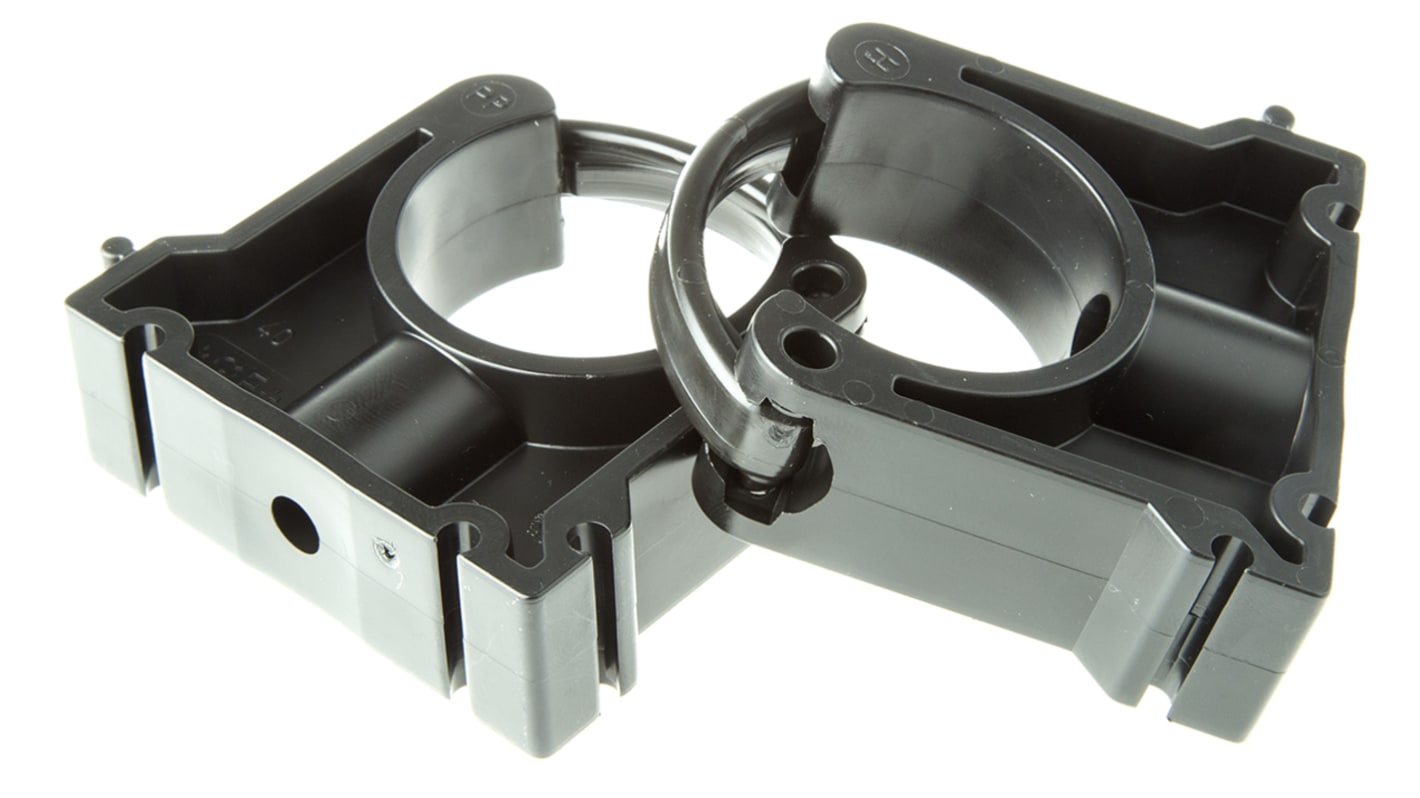 Georg Fischer PP Black Pipe Clamp, 0.87in x 2.68in x 1.73in, 0.28in