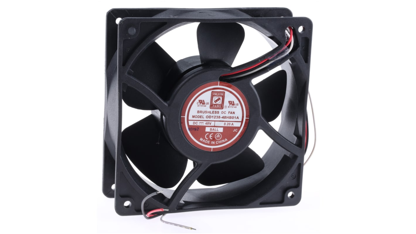 RS PRO Axial Fan, 48 V dc, DC Operation, 178.4m³/h, 9.6W, 200mA Max, 120 x 120 x 38mm