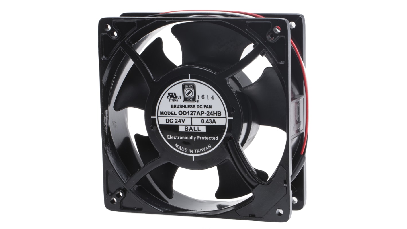 RS PRO Axial Fan, 24 V dc, DC Operation, 237.9m³/h, 10.6W, 430mA Max, 127 x 127 x 38mm