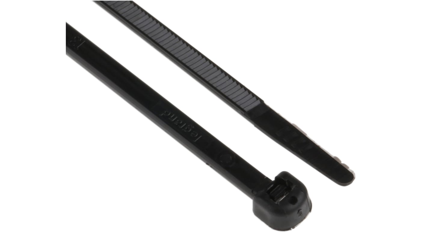 Legrand Cable Tie, 360mm x 3.5 mm, Black Nylon, Pk-100
