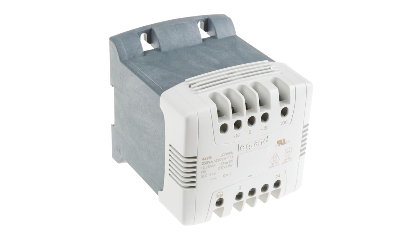 Legrand 250VA DIN Rail Transformer, 215V ac Primary, 24V ac Secondary