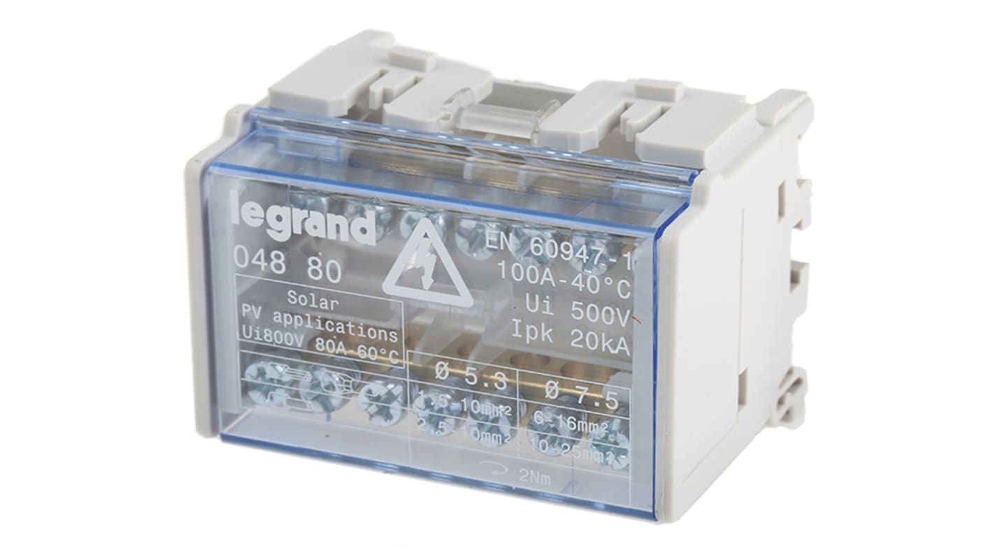 Legrand 7-Contact Interface Module, DIN Rail Mount, 100A