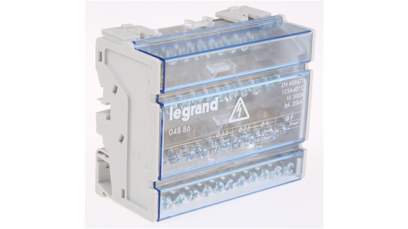 Legrand 11-Contact Interface Module, DIN Rail Mount, 125A