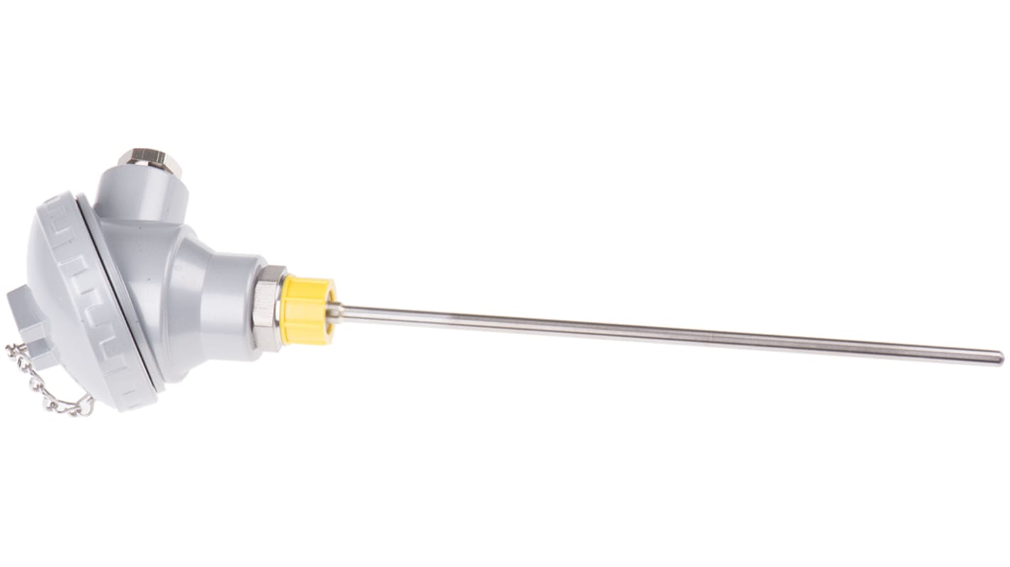 RS PRO Thermoelement Typ K / +1100°C, Fühler L 250mm, Kabel L. 1m, Edelstahl, ø 6mm