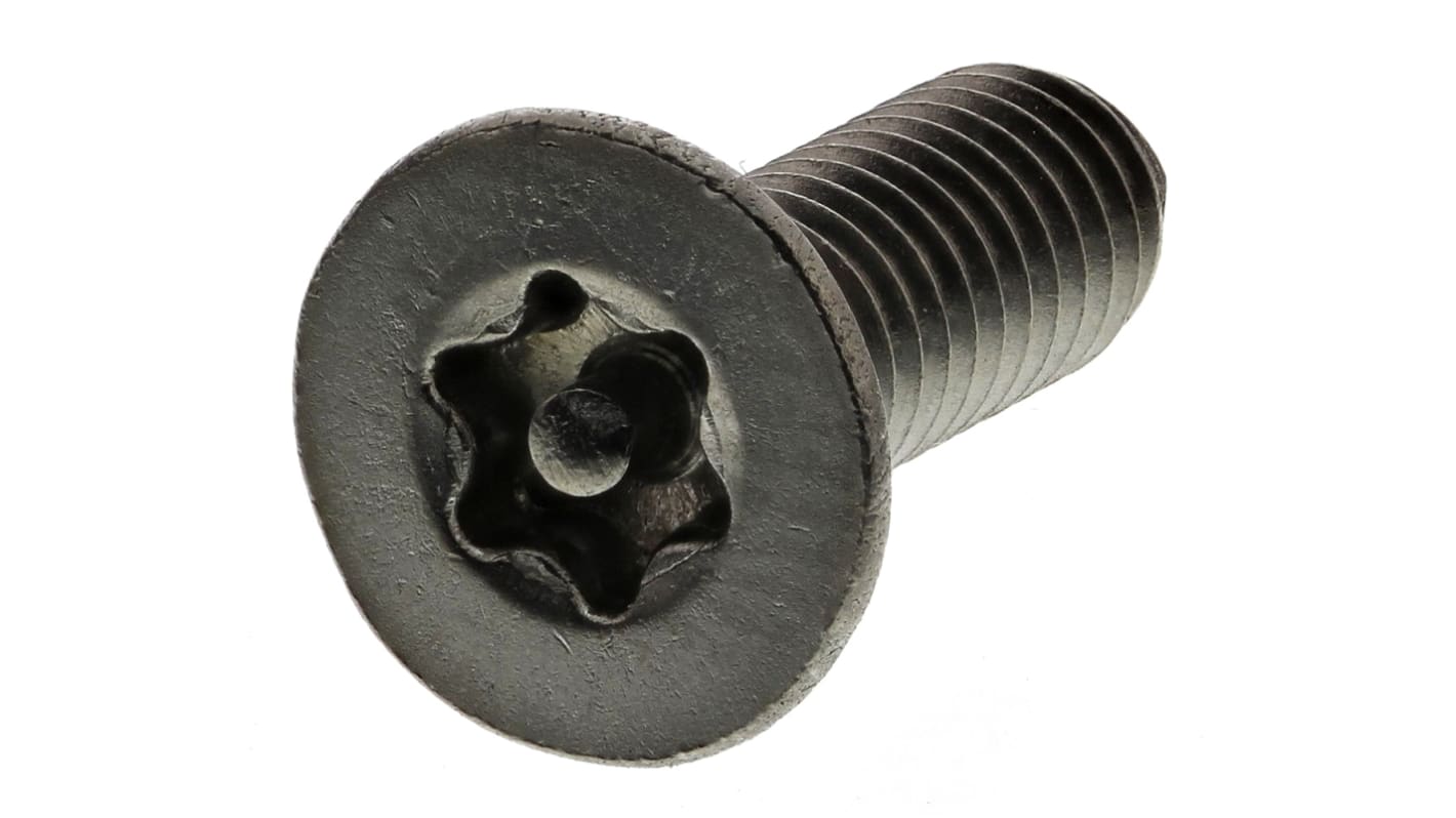 RS PRO Plain Flat Stainless Steel Tamper Proof Security Screw, M4 x 12mm