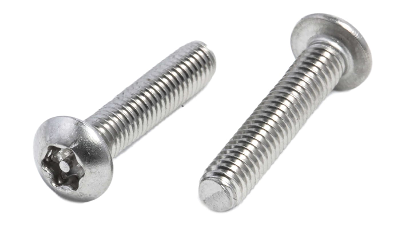 Śruba bezpieczeństwa, M4 x 20mm, materiał: Stal nierdzewna, Zwykłe, RS PRO