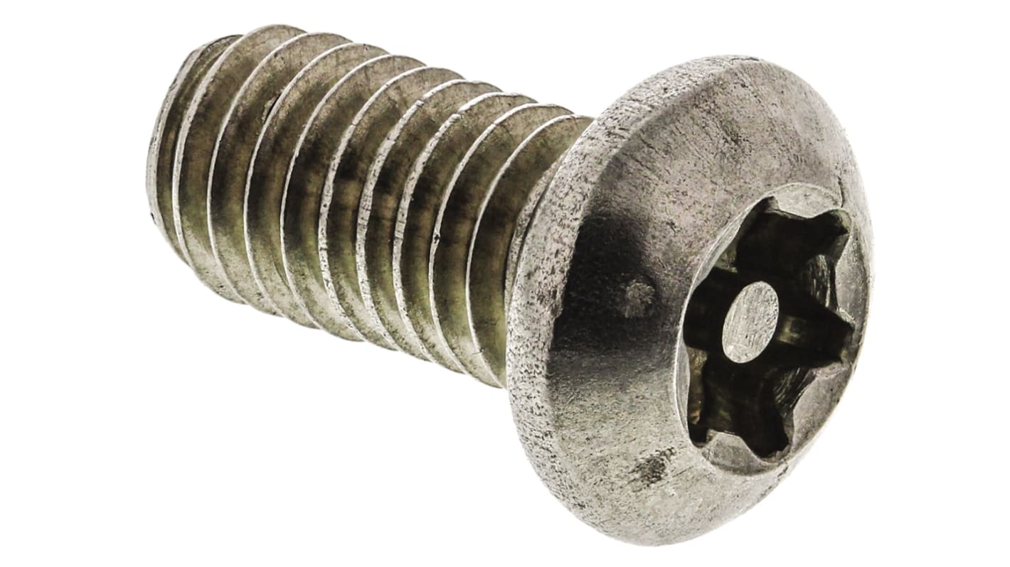 Vite di sicurezza in Acciaio inox Liscio RS PRO, filettatura M6 x 12mm, guida Pin Hex Recess