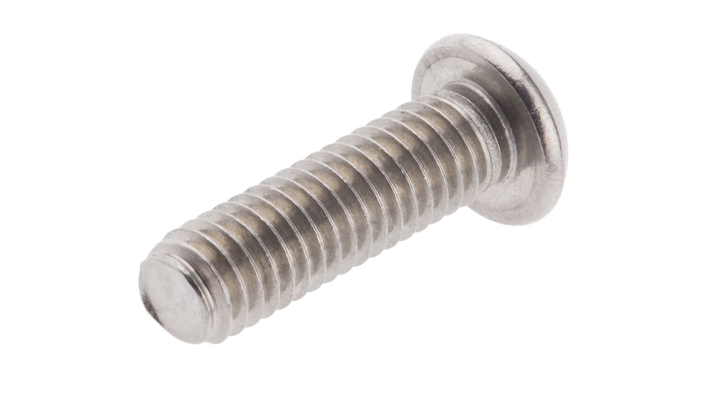RS PRO Plain Button Stainless Steel Tamper Proof Security Screw, M6 x 20mm