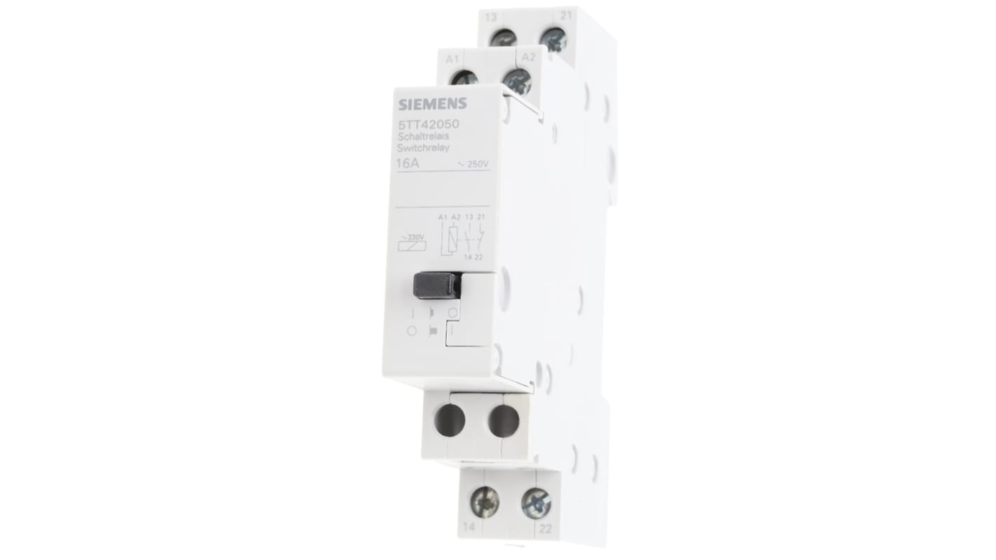 Siemens 5TT4 230V ac Spule 1-poliger Wechsler für DIN-Schienen 16A 3W Monostabiles Relais