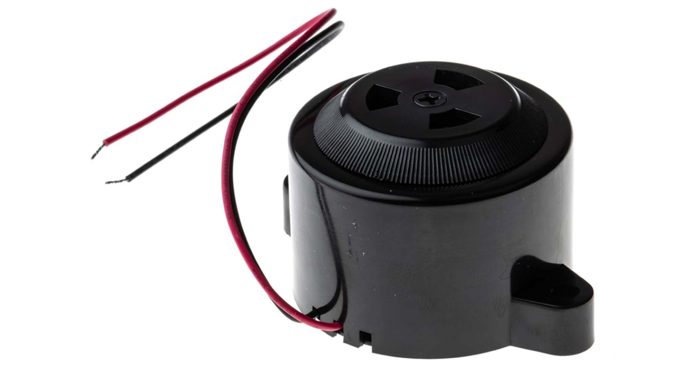 RS PRO 100dB Panel Mount Continuous Internal Buzzer, 50 x 37.5mm, 3V dc Min, 16V dc Max