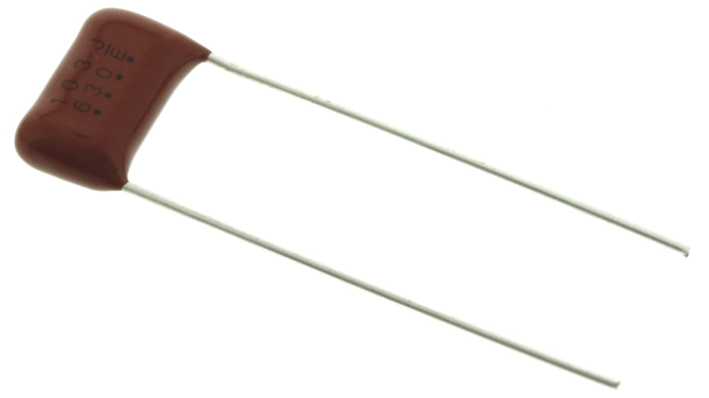 Panasonic 聚酯薄膜电容, 10nF, 630V 直流, 10mm线距, 直插安装, ±5%容差, ECQE(F)系列