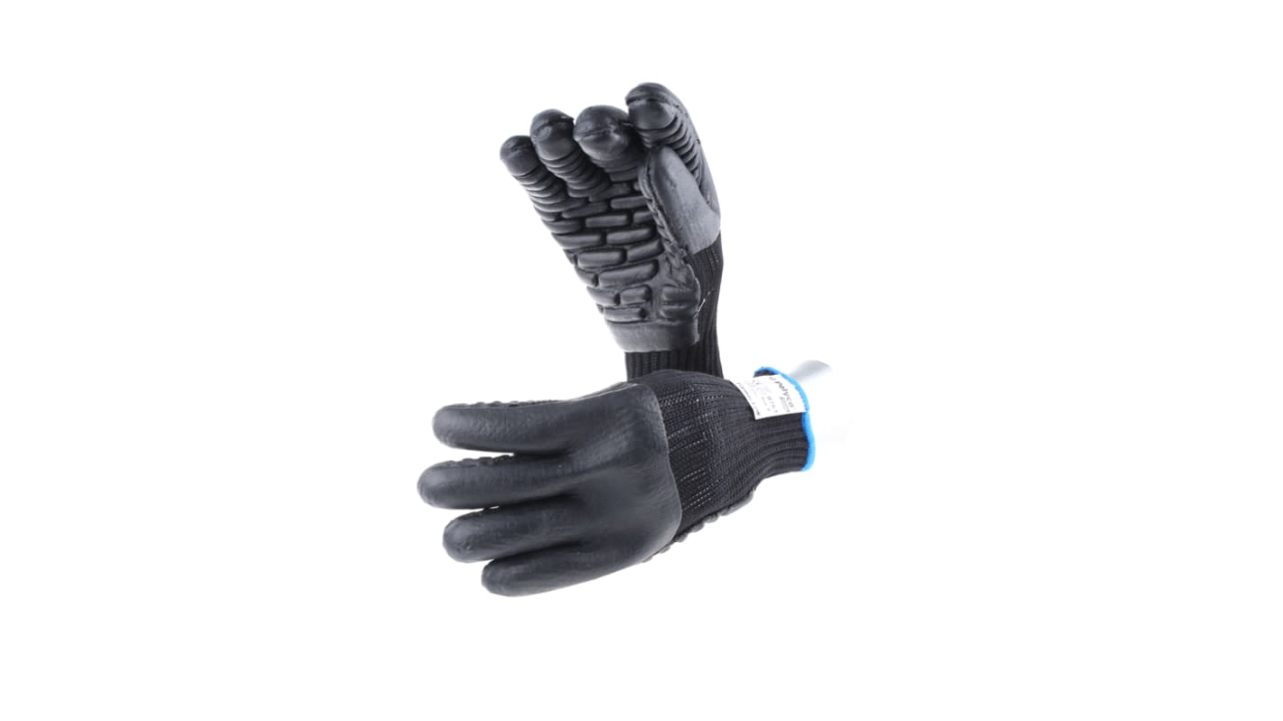 BM Polyco Tremor-Low Black Anti-Vibration Work Gloves, Size 9, Foam Coating