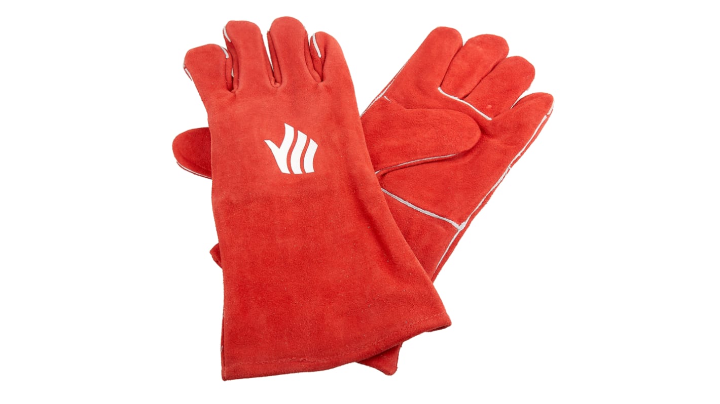 Polyco Healthline Red Leather  Gloves, Size 9