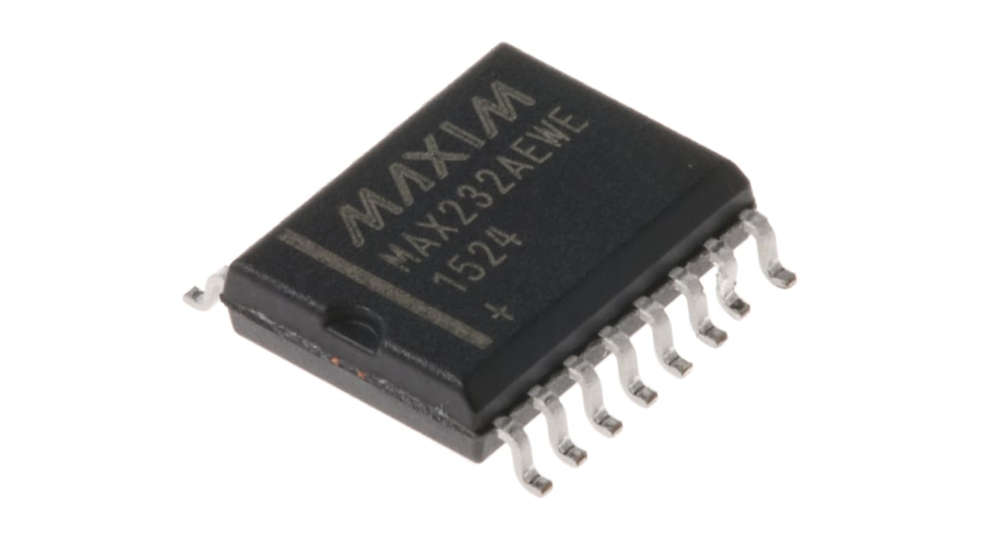 Maxim Integrated MAX232AEWE+, Line Transceiver, EIA/TIA-232-E/ RS-232/ V.24/ V.28 2-TX 2-RX, 5 V, 16-Pin SOIC W