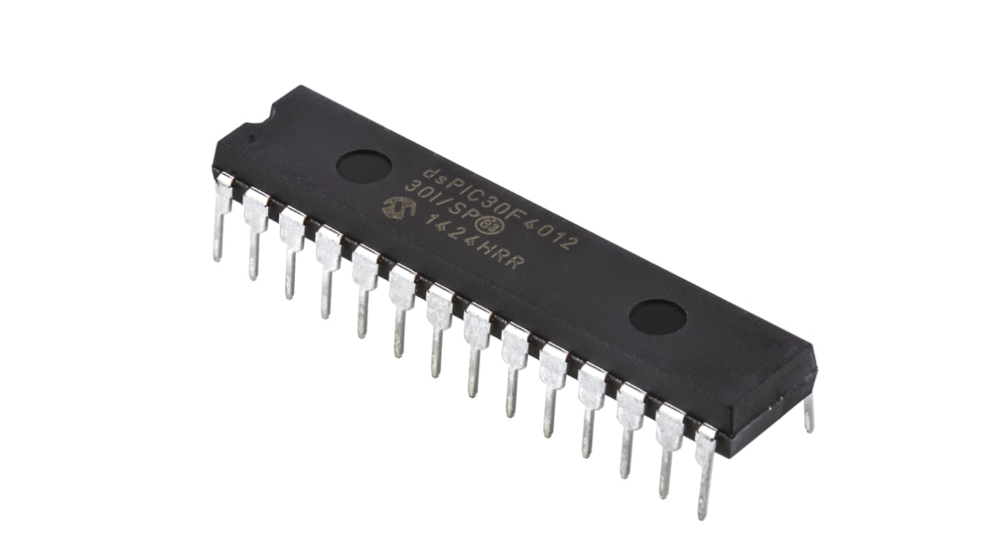 DSPIC30F4012-30I/SP Microchip dsPIC30F, 16bit Digital Signal Processor 30MIPS 1.024 kB, 48 kB Flash 28-Pin SPDIP