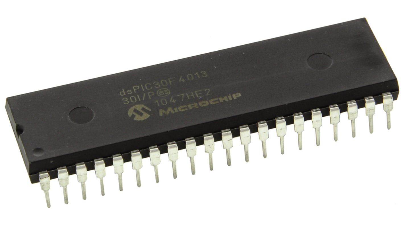 DSPIC30F4013-30I/P Microchip dsPIC30F, 16bit Digital Signal Processor 30MIPS 1.024 kB, 48 kB Flash 40-Pin PDIP