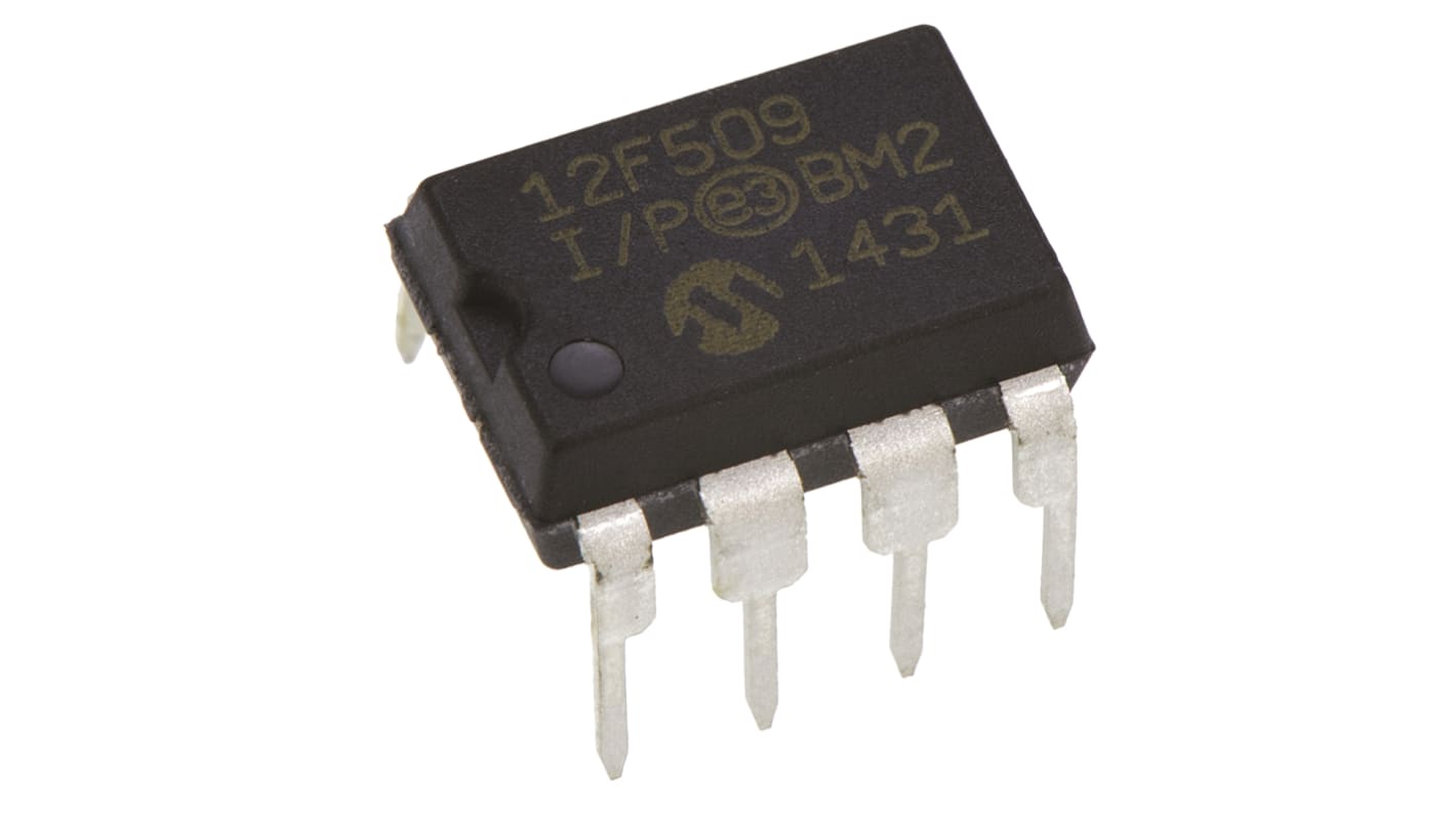 Microchipマイコン, PIC, 4MHz, 1024, フラッシュ, 8-Pin PDIP