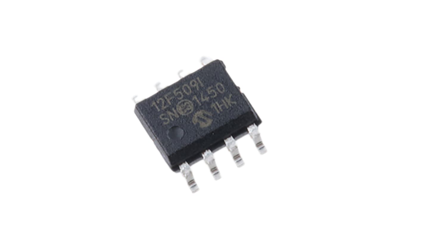 Microchip PIC12F509-I/SN, 8bit PIC Microcontroller, PIC12F, 4MHz, 1K Flash, 8-Pin SOIC
