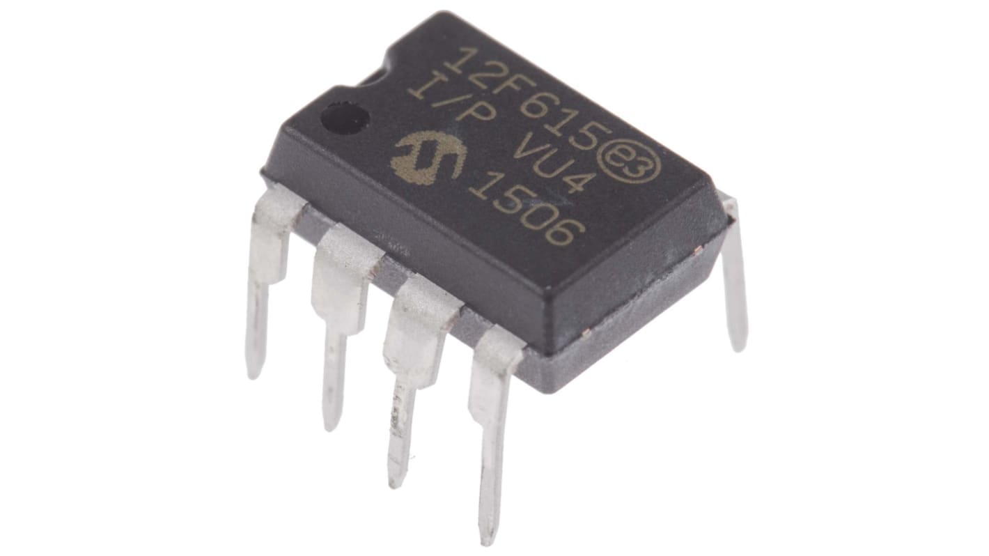 Microchip, 8bit PIC, PIC12F Microcontroller, 20MHz, 1K Flash, 8-Pin PDIP