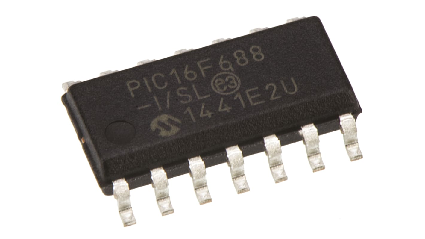 Mikrokontroler Microchip PIC16F SOIC 14-pinowy Montaż powierzchniowy PIC 4096 x 14 słów, 256 B 8bit CAN: 20MHz RAM:256