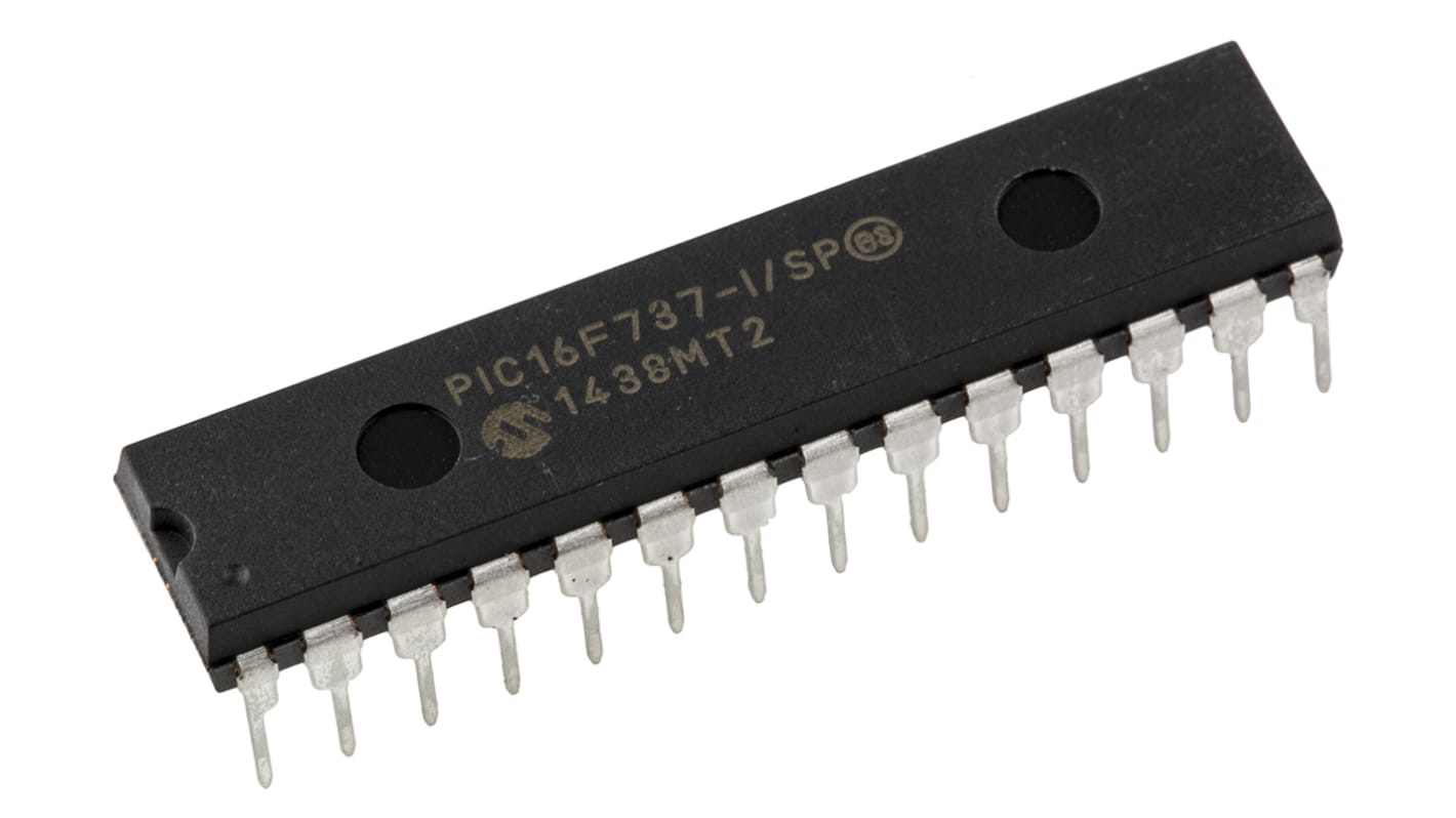 Microcontrolador Microchip PIC16F737-I/SP, núcleo PIC de 8bit, RAM 368 B, 20MHZ, SPDIP de 28 pines