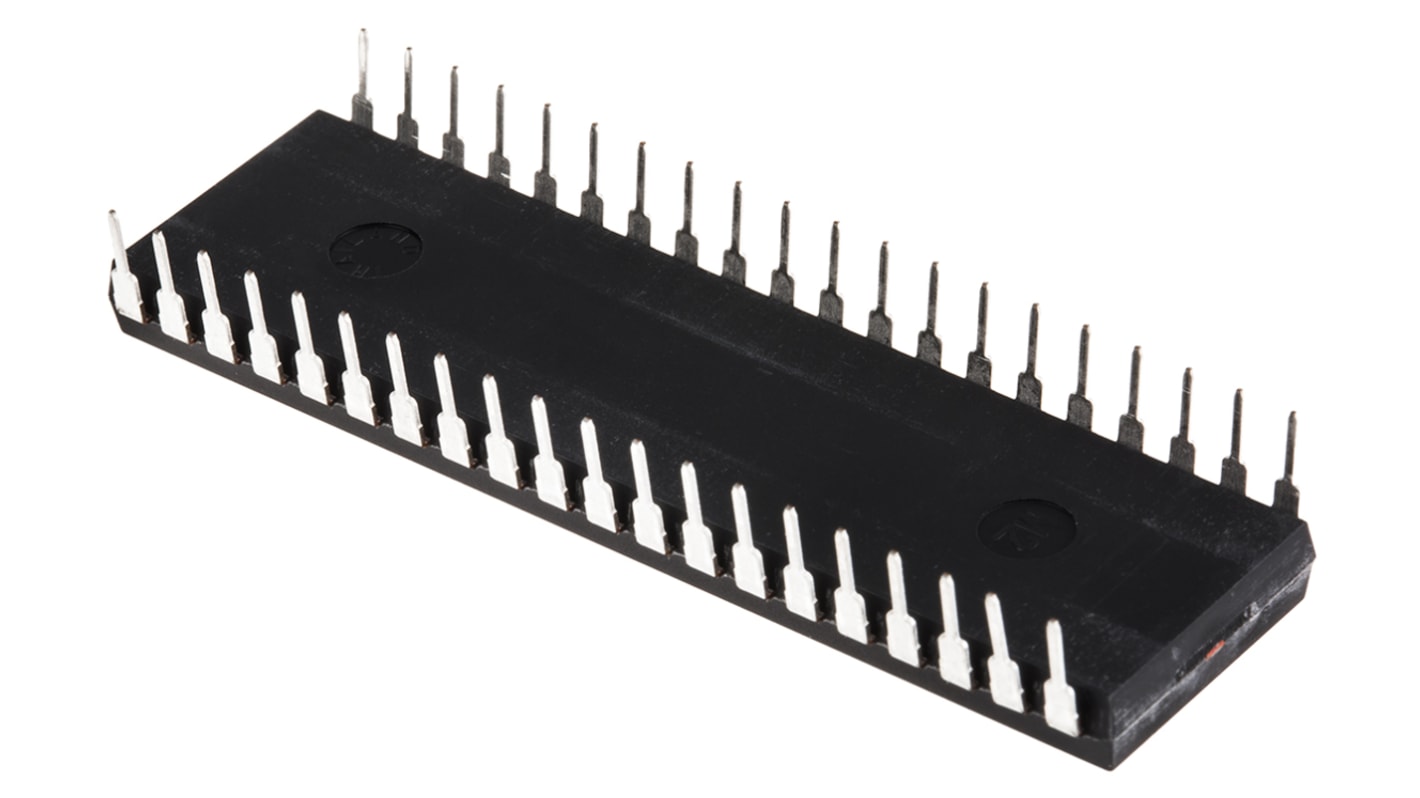 Microchip マイコン, PIC, 40MHz, 32 kB、256 B, フラッシュ, 40-Pin PDIP