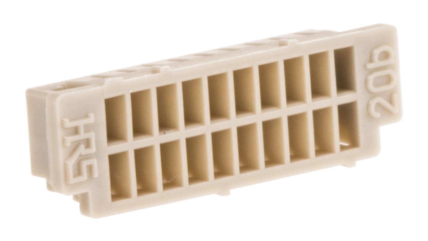 Corpo connettore automotive Hirose Femmina, 20 vie, 2 file, passo 1.25mm
