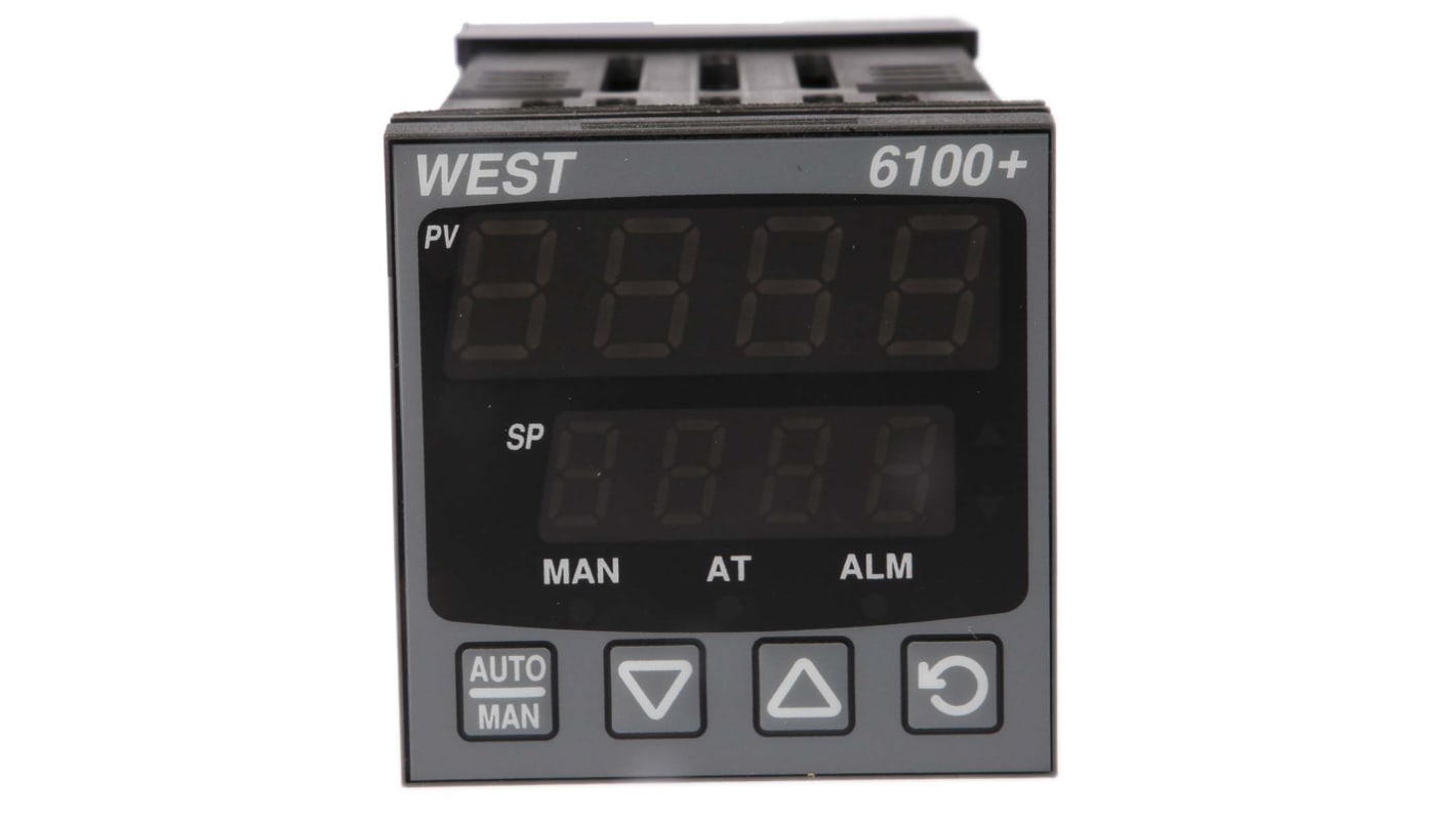 West Instruments P6100 PID Temperature Controller, 48 x 48 (1/16 DIN)mm, 1 Output SSR, 100 V ac, 240 V ac Supply