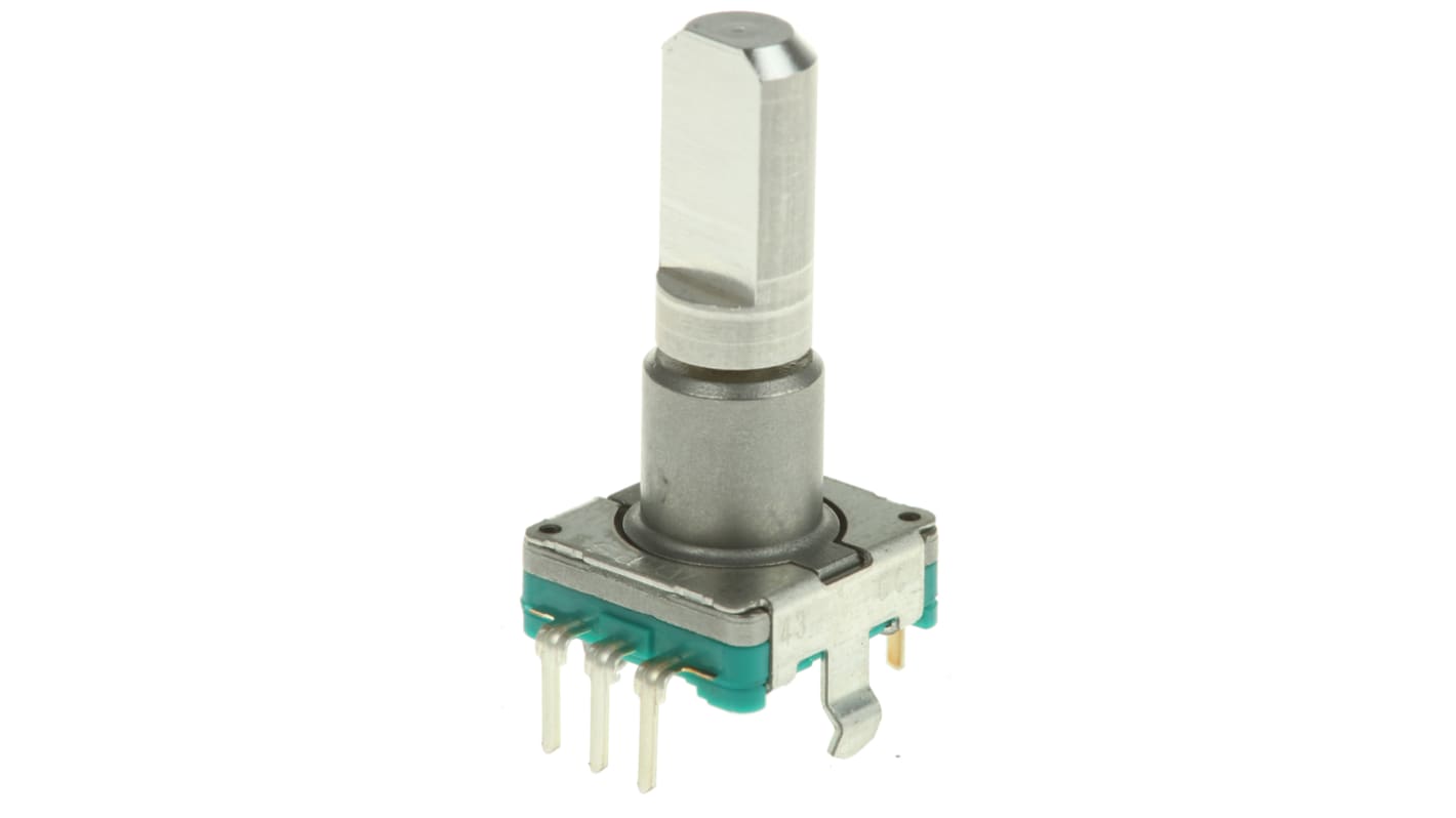 Alps Alpine 15 Pulse Incremental Mechanical Rotary Encoder with a 6 mm Flat Shaft, Through Hole