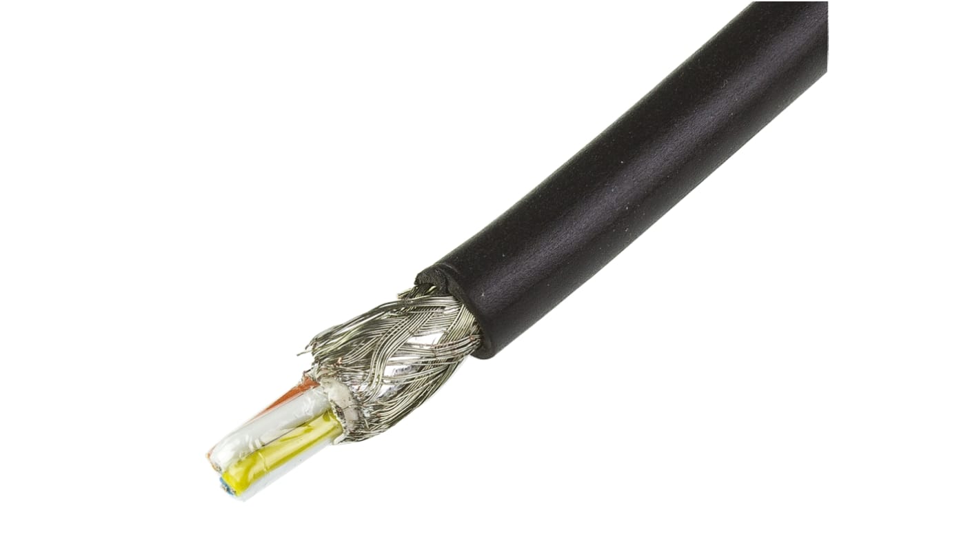 Cable Ethernet Cat5 SF/UTP HARTING de color Negro, long. 100m, funda de PVC