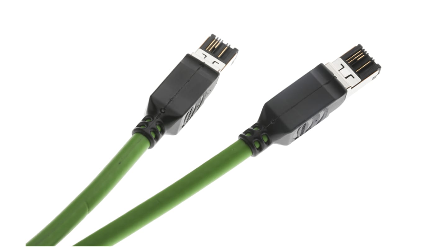 Cable Ethernet Cat5 U/FTP HARTING de color Verde, long. 5m, funda de PVC