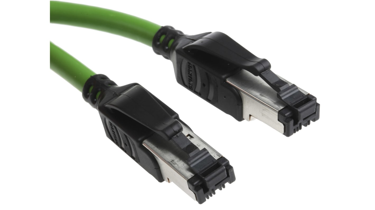 HARTING Cat5 Straight Male RJ45 to Straight Male RJ45 Ethernet Cable, U/FTP, Green PVC Sheath, 20m