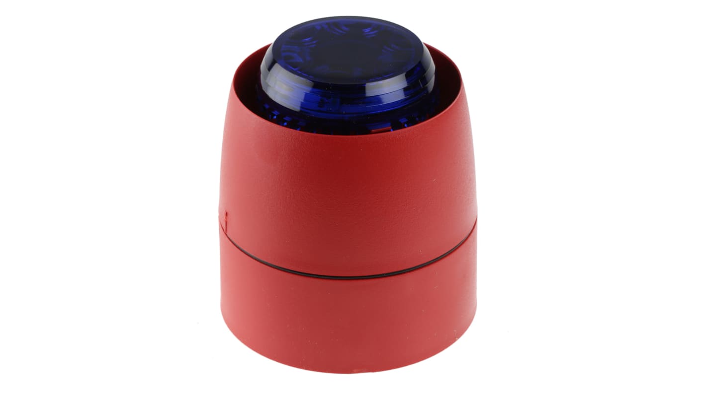 Cranford Controls 声光报警器, 18 → 35 V 直流电源, 1米外93dB, 最大93dB, 蓝色灯罩, 红色外壳, Combi 32系列