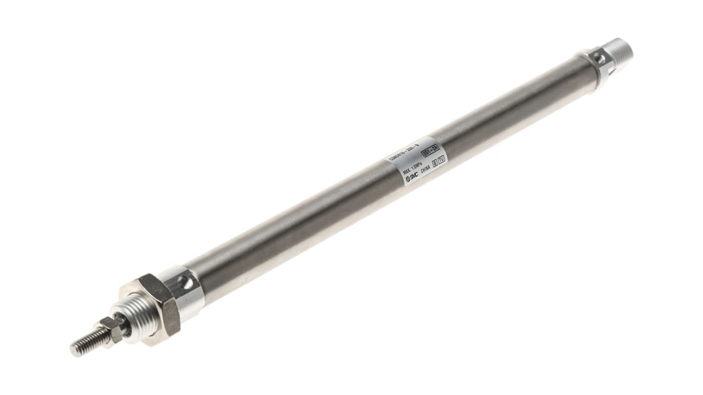 SMC Pneumatic Piston Rod Cylinder - 16mm Bore, 200mm Stroke, C85 Series, Double Acting