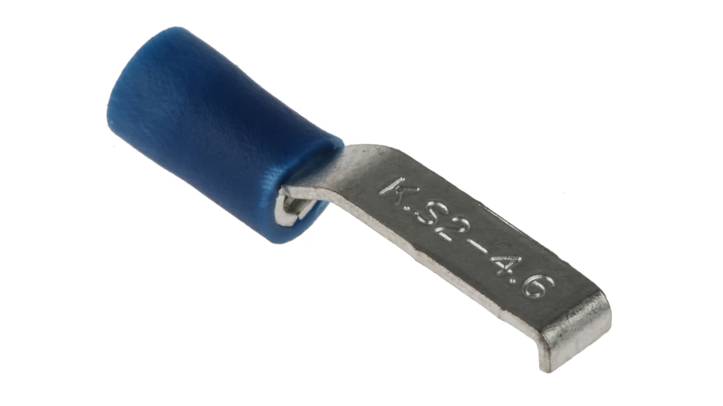 Cosse à sertir type languette Isolée RS PRO, 4.6mm x 0.8mm Bleu, 1.5mm² - 2.5mm²