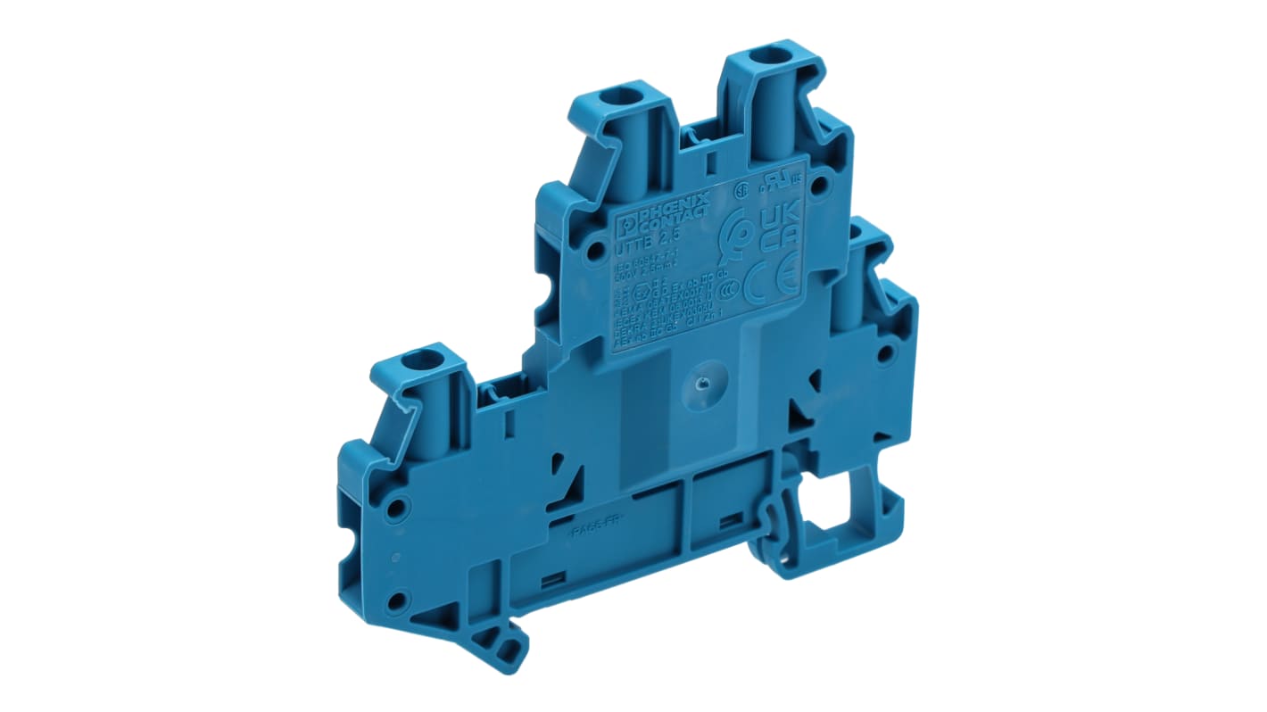 Morsettiera a due livelli Phoenix Contact, Blu, livello Doppio, 24A