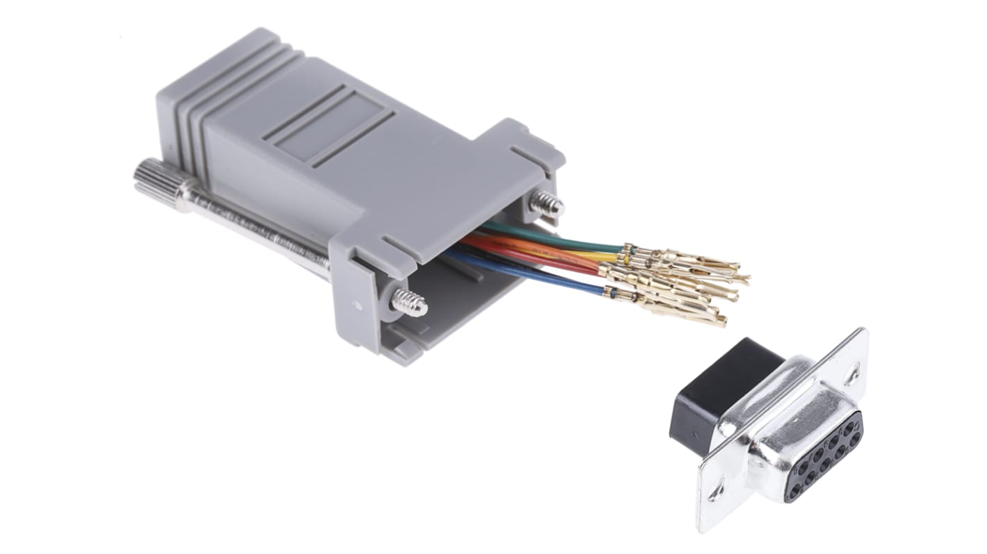 Adapter D-sub z typu D-Sub z 9 stykami na rodzaj Żeński z rodzaju Żeński na typ RJ45
