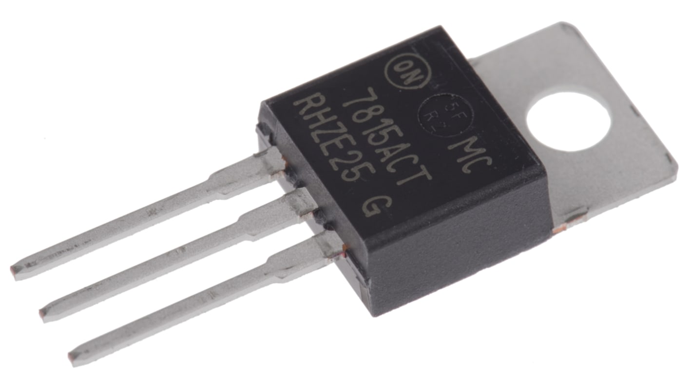 onsemi 线性稳压芯片, 15 V输出, 1A最大输出, 单路输出, TO-220, 3针, 通孔安装, 0 °C→+125 °C, ±2%精度