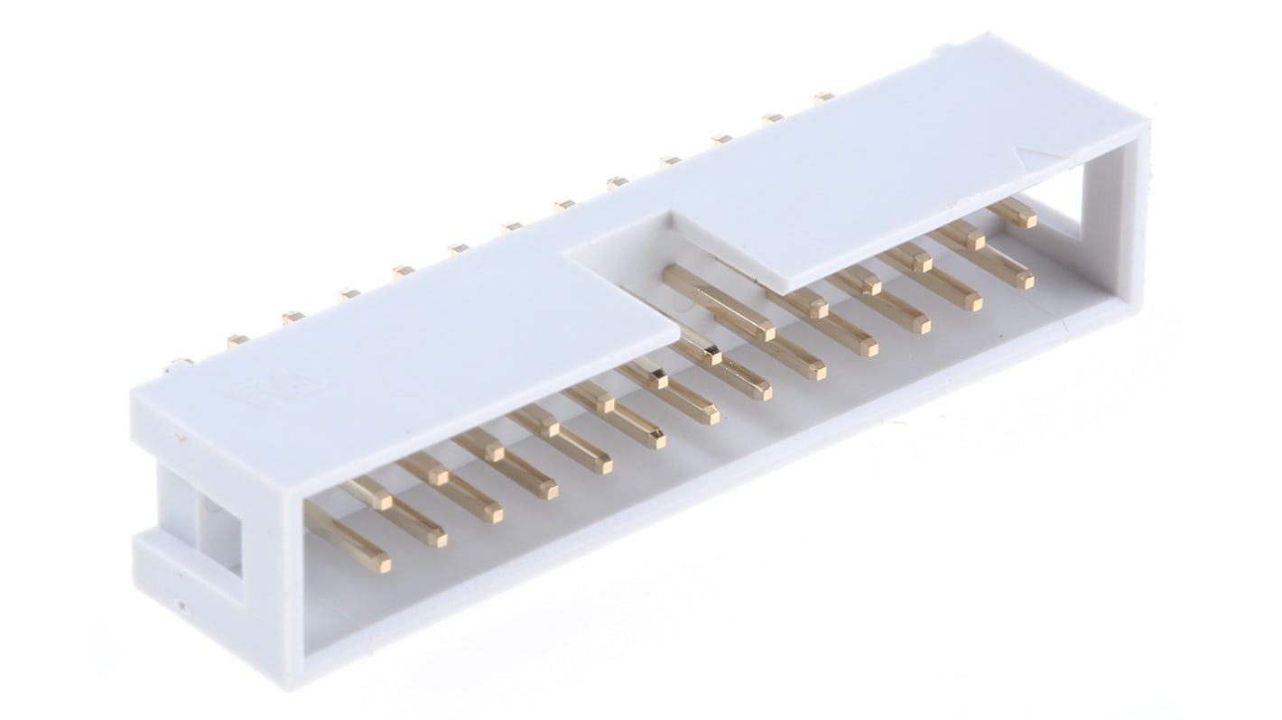 Conector macho para PCB RS PRO de 26 vías, 2 filas, paso 2.54mm, terminación IDC, Montaje en orificio pasante