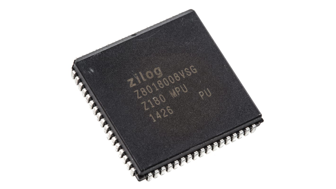 Zilog Z8018008VSG, Z80 Microprocessor Z180 8bit CISC 8MHz 68-Pin PLCC