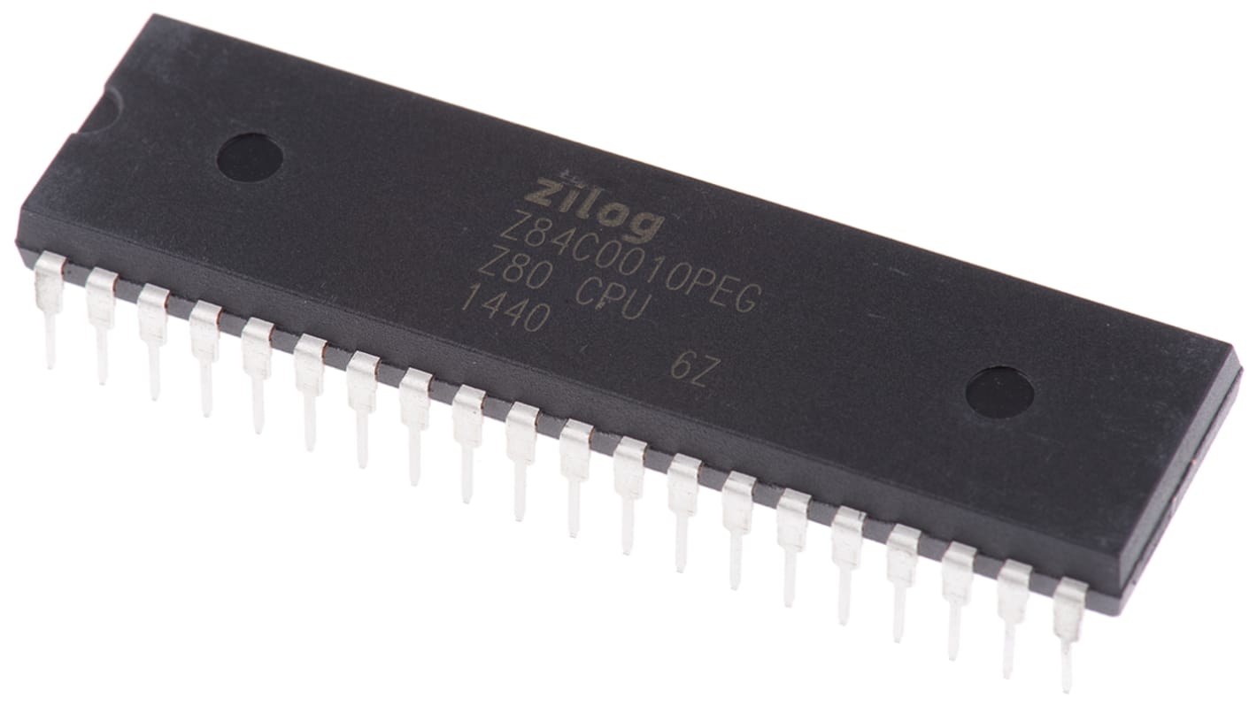 Zilog, 8bit Z80, Z80 Microcontroller, 10MHz ROMLess, 40-Pin PDIP